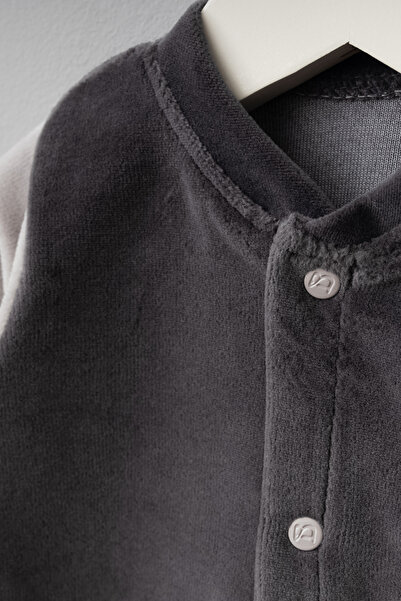 Bebitof Cute Rabbit in Pocket Patterned Cotton Baby Velvet Jumpsuit