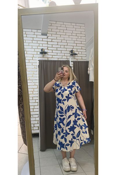 TUBA TOPTAŞ Floral V-Neck Dress