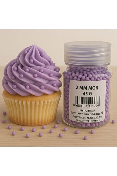Dr. Gusto Cake Decoration Decorative Dragee Sprinkles 2 mm Purple 45 Gr