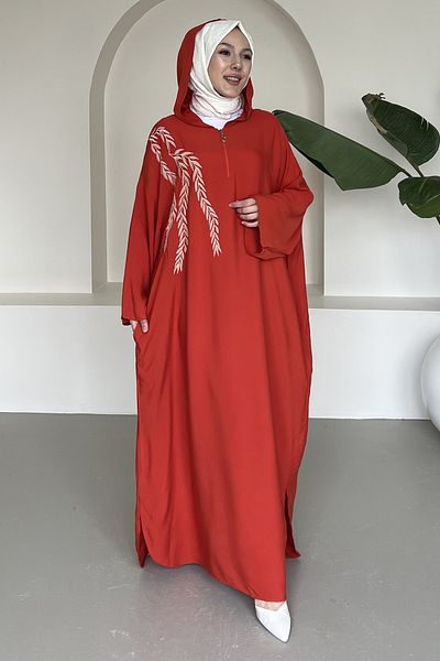 SaklıButik Bohemian Dress with Sapphire Embroidered Hat Sk-8392