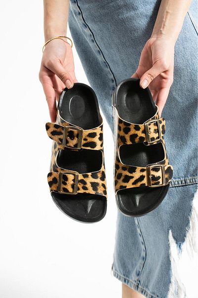 RedPlay Κομψές παντόφλες Unisex Καλοκαιρινές ρυθμιζόμενες διπλές πόρπες Άνετες ελαφριές παντόφλες με ραμμένη σόλα