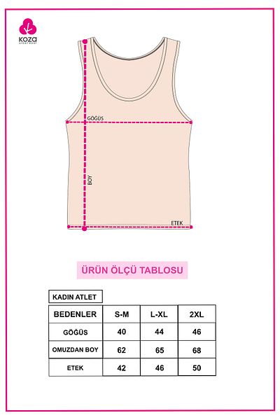 koza iç giyim Women's Thick Strap Cotton Double Tank Top