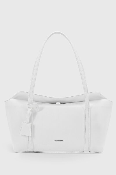 Housebags Beyaz Bowling Kapaklı Omuz Çantası 270