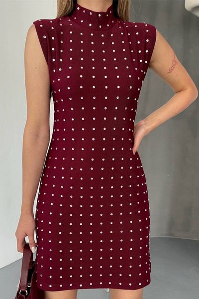 Ded COLLECTION Women's Jewelled Fabric Dress