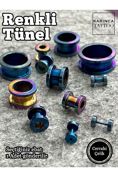 Karınca Piercing Colorful Tunnel Piercing Ear Ear Tunnel