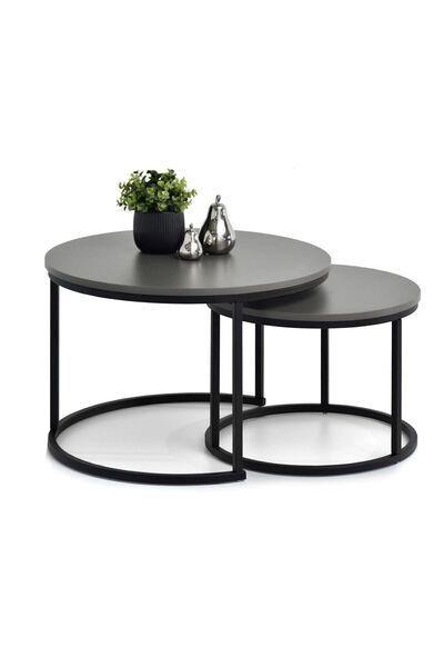 EDMONDA EV AKSESUAR EDMONDA İKİLİ ORTA SEHPA GRİ AHŞAP