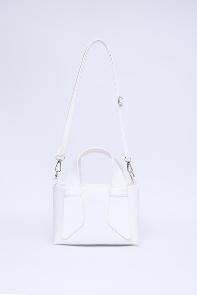 SHAKA Piele artificială SHK60 albă, un singur compartiment, cu fermoar, curea...