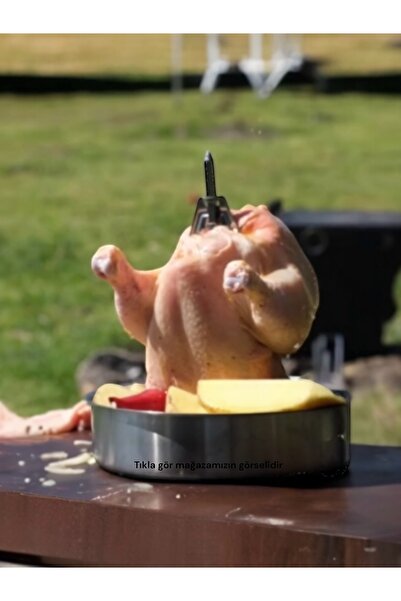 NURGAZ Tenekede tavuk aparatı çelik portatif fırında tavuk pişirme aparatı