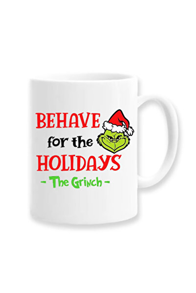 OEM Cană albă personalizată „Poartă-te de sărbători, Grinch”, Inovatix®. 330 ml