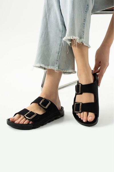 RedPlay Κομψές παντόφλες Unisex Καλοκαιρινές ρυθμιζόμενες διπλές πόρπες Άνετες ελαφριές παντόφλες με ραμμένη σόλα