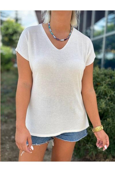 Overbazaar Bluză și tunică mercerizată Bluză cu decolteu în V S/m L/xl Bluză Tunica