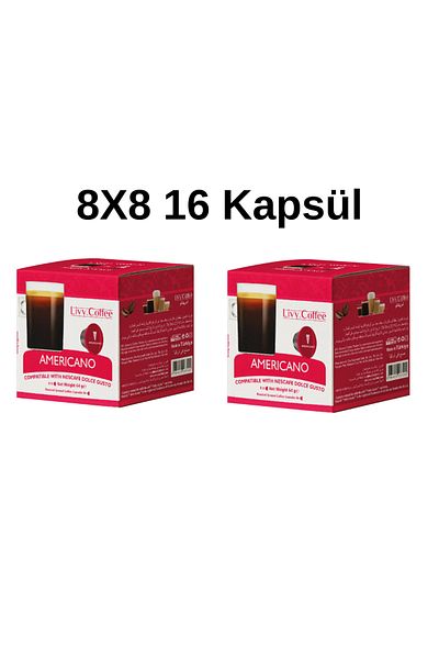 Livy Coffee Dolce Gusto Compatible Americano Capsule Coffee 8X8 16 Capsules