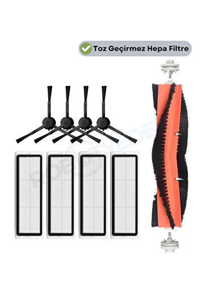robotyedek مجموعة فرشاة بديلة وفلتر Hepa Bot L10S Pro بدون ممسحة - 9 قطع