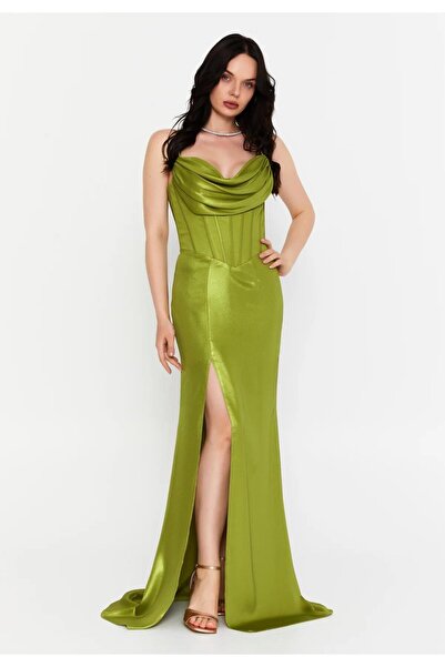 MAXXE 5972SIV SIVAMA SATEN ELBİSE