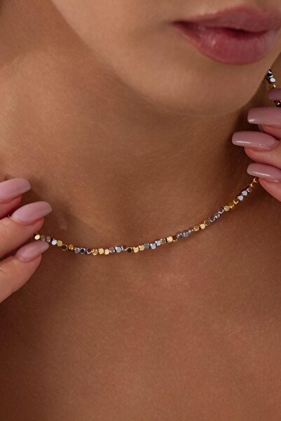 EG Jewels Atelier Minimal Gold Silver Işıltılı Kolye