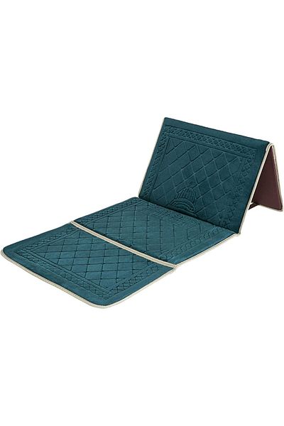Grandpa's Islamic Prayer Rug with Back Support, Foldable Meditation Chair