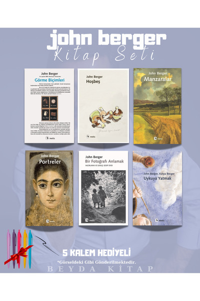 Metis Yayınları John Berger Kitap Seti (6 Kitap) Manzaralar - Portreler - Görme Biçimleri - Kalem Hediyeli