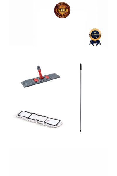 figanlar ambalaj nemli zincir dikiş kalın Mop 60 Cm Sap + Aparat + Mop paspas