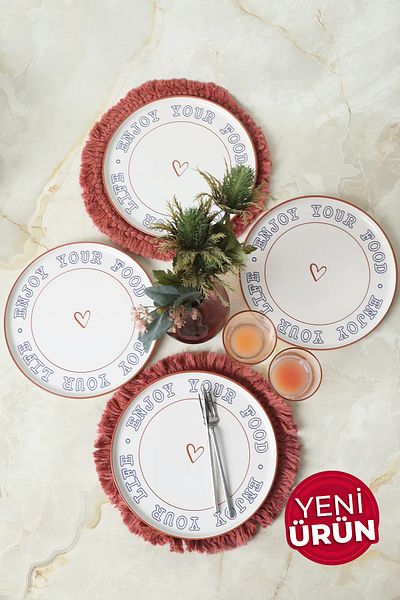 Keramika Enjoy Your Food Nordic Serving Plate 28 cm 4 Pieces 22973