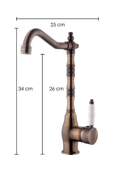 KUSTAR Retro Rustic Nostalgic Antique Porcelain Kitchen Sink Faucet