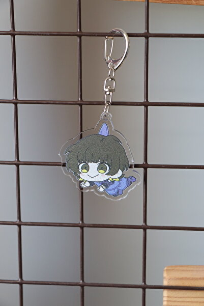 Akumastik سلسلة مفاتيح أكريليك بقفل أزرق Meguru Bachira مقاس 5 سم - زينة للحقيبة - إكسسوار أنيمي