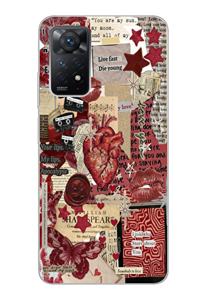 moonset Xiaomi Redmi Note 11 Pro/Note 12 Pro 4G Uyumlu Kolaj Tasarımlı Baskıl...