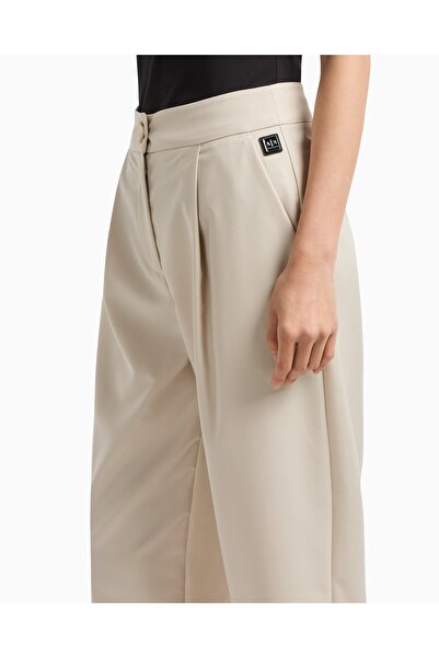 Armani Exchange Women's Comfortable Fit Flared Sliced Pleated Pants Xw 000222 Af10855-U1095