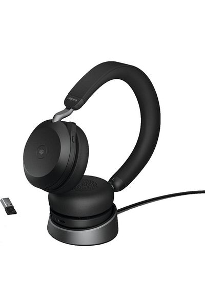 Jabra Jabra Evolve2 75 Wireless Headphones Microsoft Teams, USB-A, Bluetooth, Microphone + charging stand