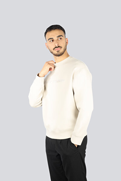 Emporio Armani Men's Woven Fabric Regular Fit Round Neck Long Sleeve Silver Sweatshirt Em 001126   Af10013-U1098