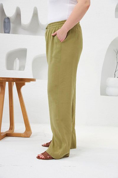 RMG Elastic Waist Leg - Wide Leg Plus Size Trousers