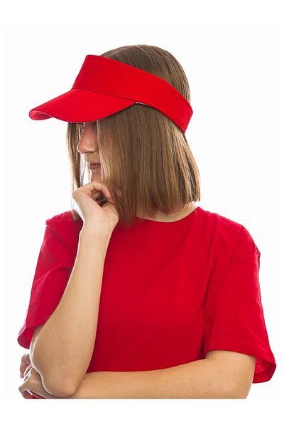 MARBERRY Red Tenisci Visor Kids Unisex Hat - 10-18 Years