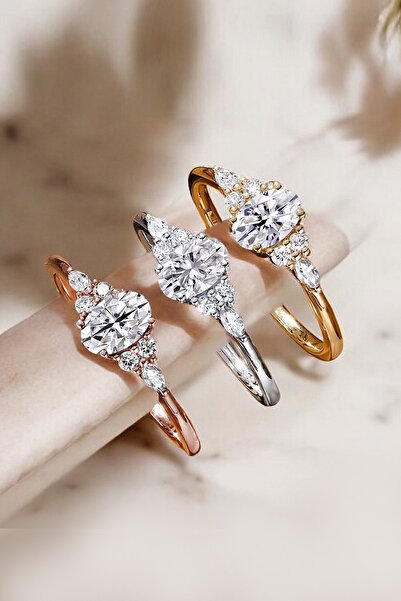 My Diamond Tasarım Tektaş Yüzük HRD Sertiifikalı Oval Pırlanta