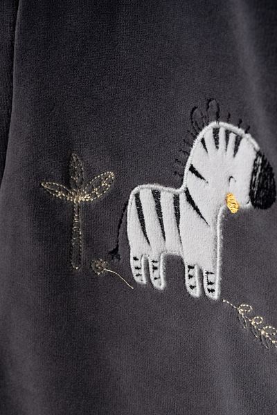 Bebitof Zebra Patterned Cotton Baby Velvet Jumpsuit