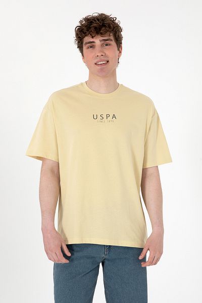 U.S. Polo Assn. Ανδρικό μπλουζάκι Oversize Crew Neck Light Khaki 50299543-vr183
