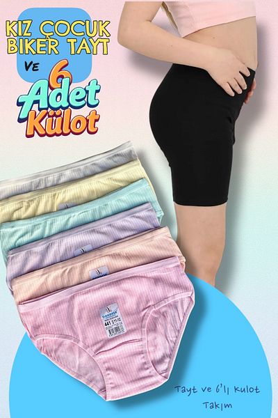 Katmirra Leggings pentru fete peste genunchi și set de 6 chiloți cu fir Dondeza & Tutku Magazin de vânzări de lenjerie intimă