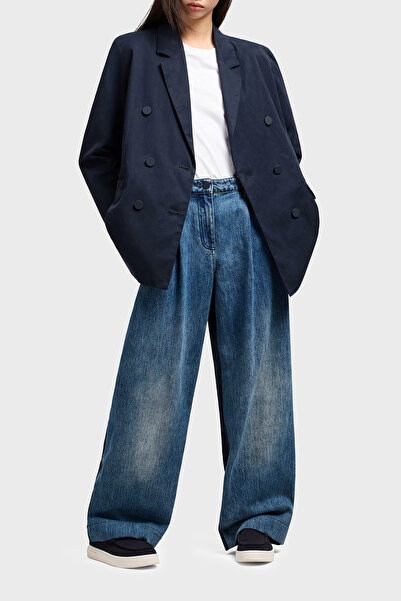 Armani Exchange Γυναικείο κοντομάνικο λευκό μπλουζάκι από βαμβακερό μοτίβο με λεπτή εφαρμογή στο στήθος XW 000530 AF10359-U0002