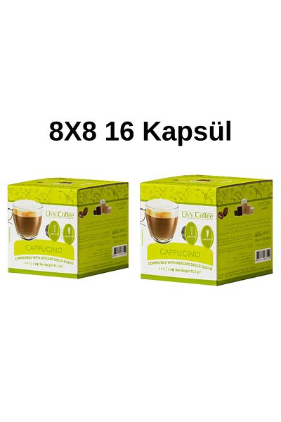 Livy Coffee Dolce Gusto Cappucino Coffee Capsule - 8X8 16 Capsule Compatible