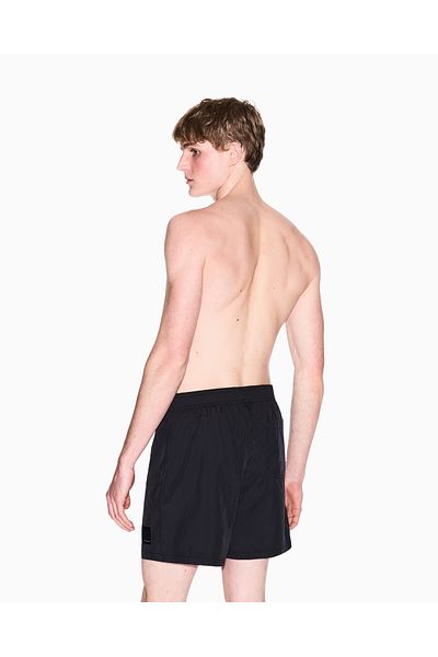 Armani Exchange Ανδρικό μαγιό με ζώνη στη μέση, κοντές τσέπες και επένδυση, μαύρο.