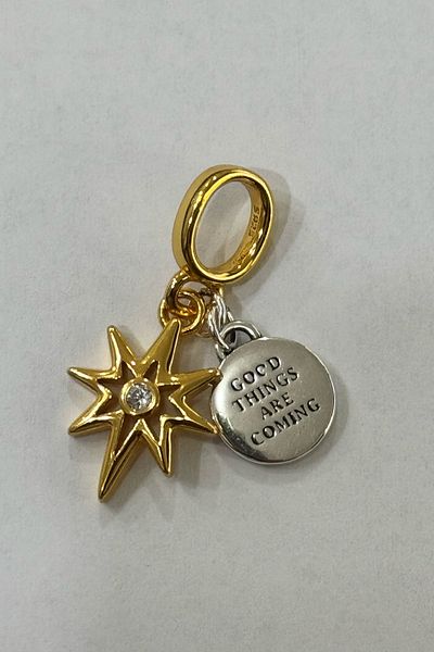 Fubena Silver Charm with Yellow Star Dangle