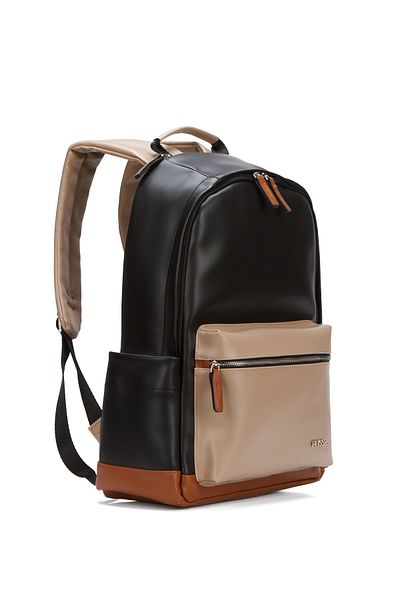 Fossil 9511 Unisex Backpack - Laptop Compartment, Stylish Design, Black-Mink