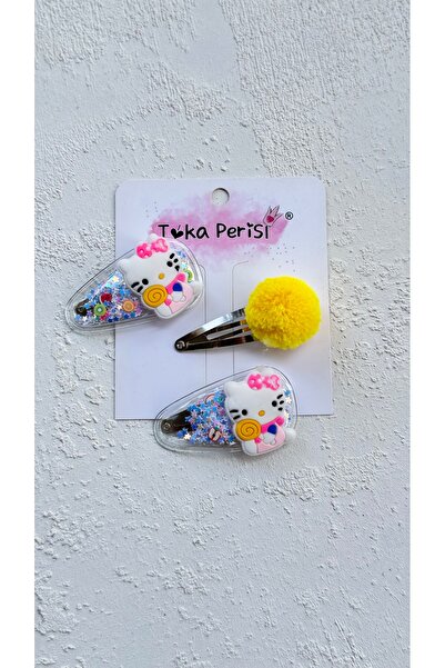 Toka Perisi Set de 3 catarame cu închidere rapidă Hello Kitty, alb, transparent