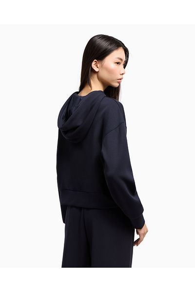 Armani Exchange سويت شيرت Sariyu للسيدات - مقاس عادي، غطاء رأس، أكمام طويلة مطاطية