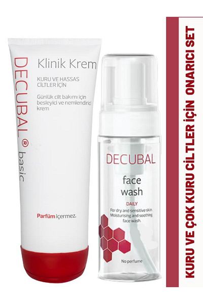 Decubal Clinical Cream for Dry and Very Dry Skin 250 ml and Moisturizing Wash Foam 150 ml