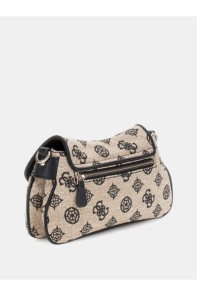 Guess Beyza Flap taška přes rameno Dámská černá taška přes rameno Hwjg9627190-blo