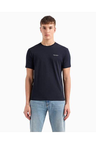 Armani Exchange Ανδρικό κοντομάνικο μπλουζάκι με μοτίβο AX από βαμβακερό λαιμόκοψη