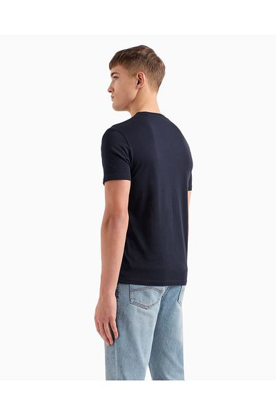 Armani Exchange Ανδρικό κοντομάνικο μπλουζάκι με μοτίβο AX από βαμβακερό λαιμόκοψη