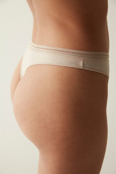 Penti Easy Cotton Trim Beige Thong Panties