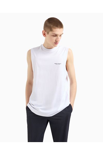 Armani Exchange Men's Short Sleeve Ax Text Cotton Bicycle T-Shirt White