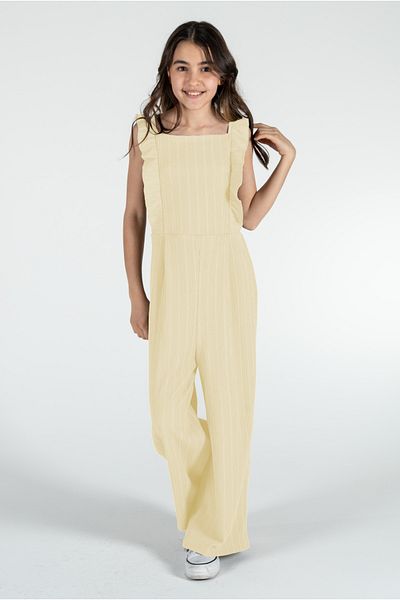 Kyron Girl's Wrinkled Fabric Summer Jumpsuit / with Different Color and Pattern Options / New Trend