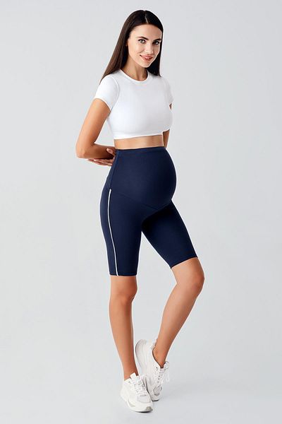 Artış Ribbed Above Knee Biker Stretchy Adjustable Waist Maternity Leggings